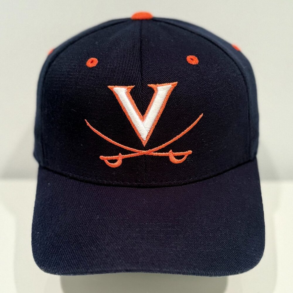 UVA University of Virginia Top of the World One-Fit Flex-fit Fitted Hat Navy